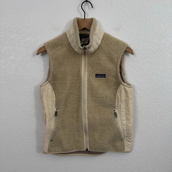 Patagonia Better Sweater Vest Zip-Up Fleece Knit Natural W/Mushroom Brown Tan M - Picture 2 of 10